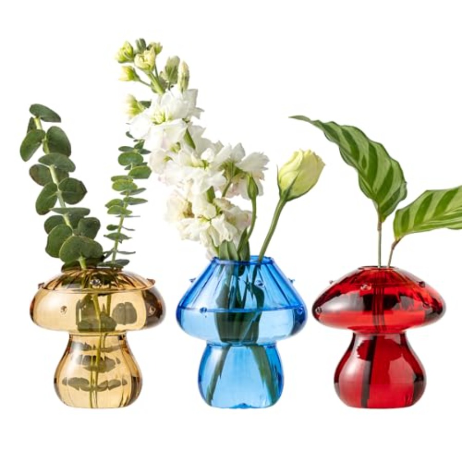Propagation Station Vase - Mushroom Vases, Set of 3 Colored