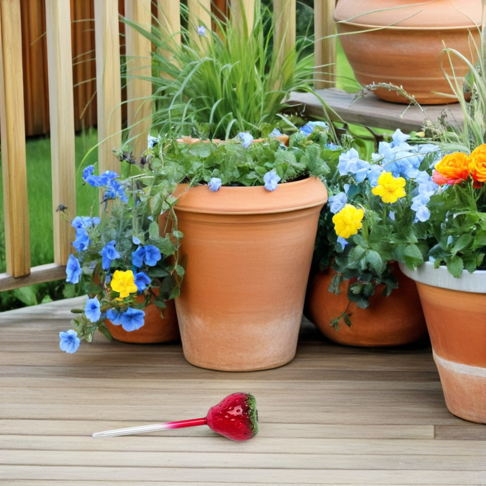 2Pcs Glass Strawberry Water Bu - огляд і ціна Self Watering Insert