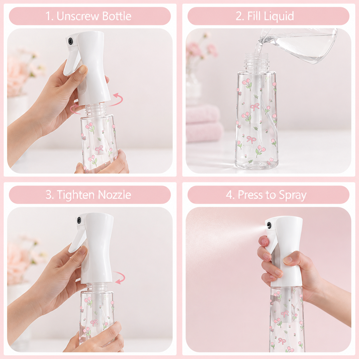 200/300/500ml Cute Floral Cont - огляд і ціна Misting Bottle Fine