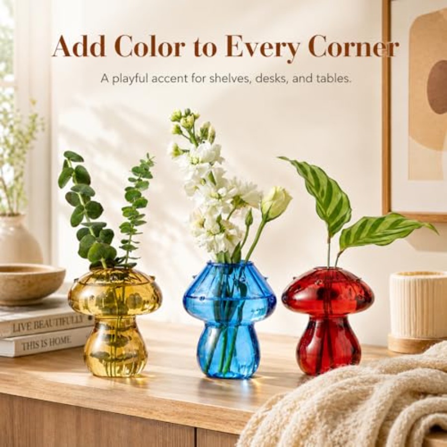 Mushroom Vases, Set of 3 Color - огляд і ціна Propagation Station Vase