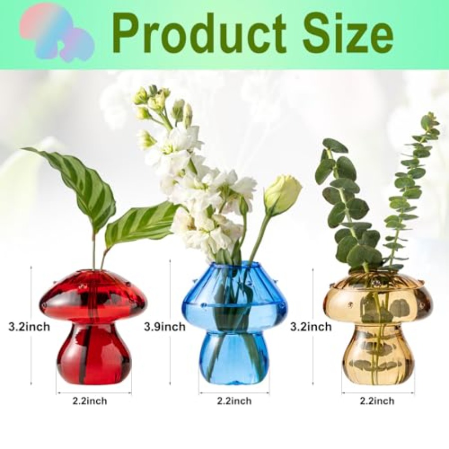 Mushroom Vases, Set of 3 Color - огляд і ціна Propagation Station Vase