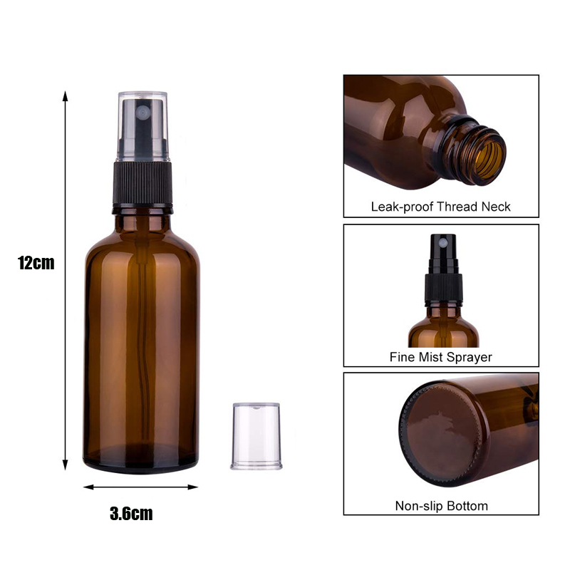 4pcs 50ml Amber Glass Spray Bo - огляд і ціна Misting Bottle Fine